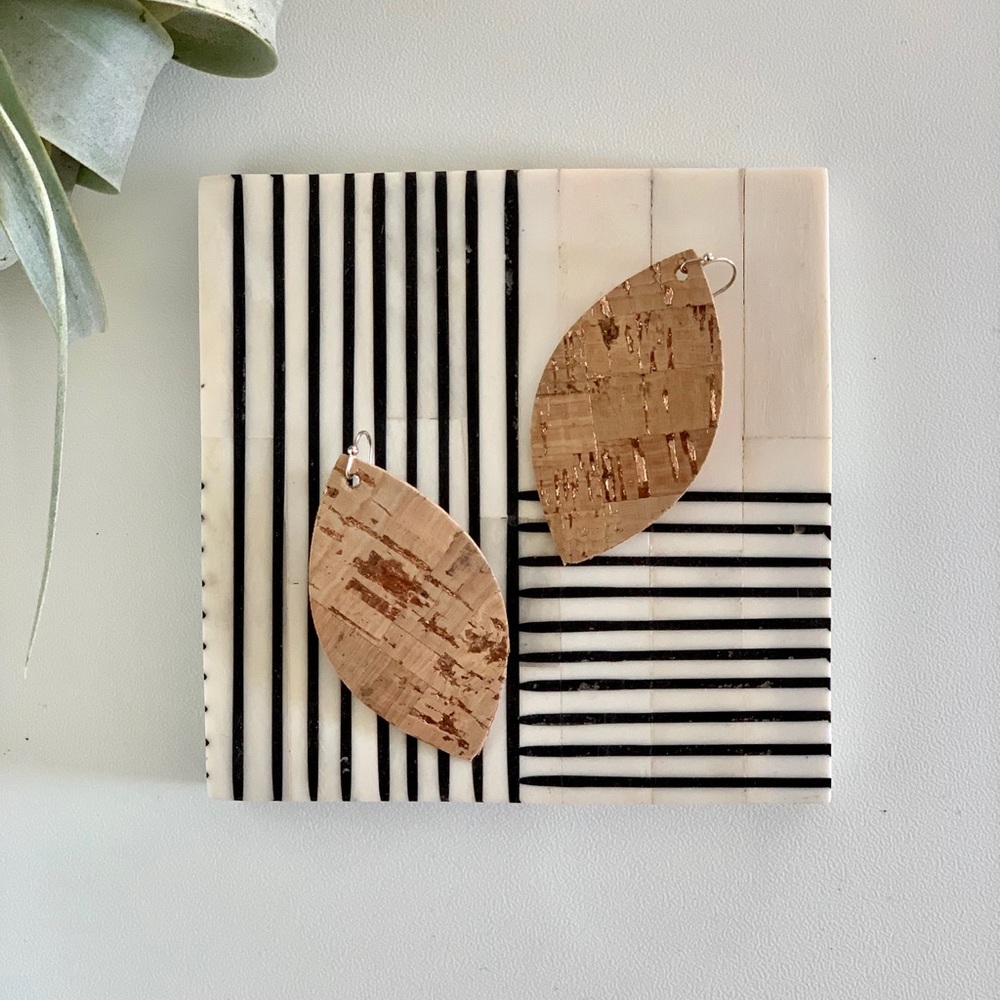 Rose Gold Cork Earrings